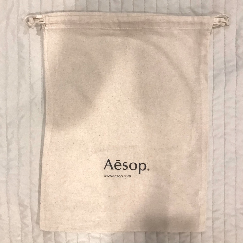 Aesop drawstring dust designer’s bag. NWOT
